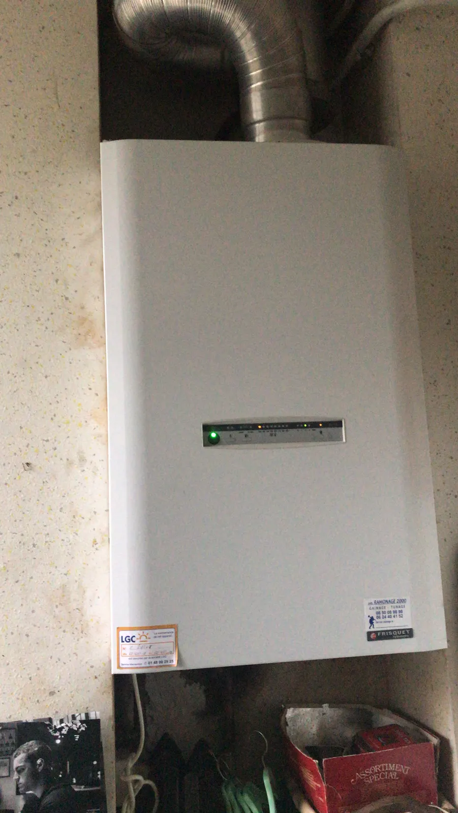 Chaudière murale gaz après entretien et remise en service