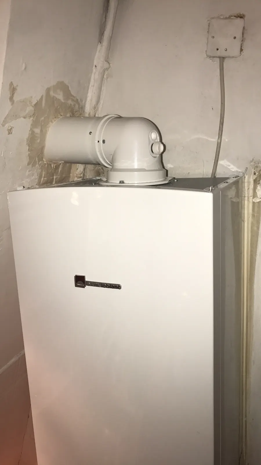 Raccordement ventouse sur une chaudière gaz murale